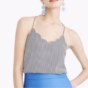J. Crew Factory Striped Scalloped Cami Top
